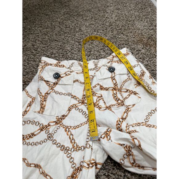 Maeve Anthropologie Linen Blend Palazzo Pants Womens Sz 4 Wide Leg Chain Print - Picture 14 of 15